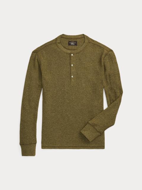 Waffle-Knit Henley Shirt