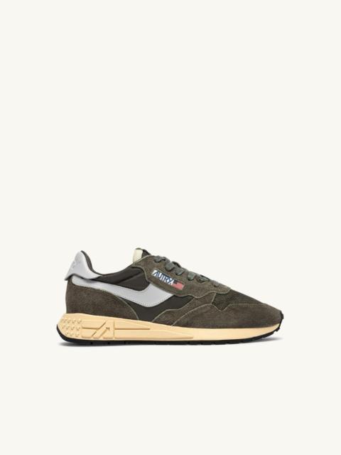 AUTRY REELWIND LOW SNEAKERS IN OLIVE NIGHT AND HARBOR MIST NYLON AND SUEDE