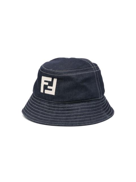 FF-motif denim bucket hat