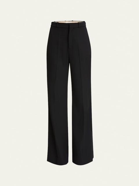 Chloé High Waist Flared Wool Pants