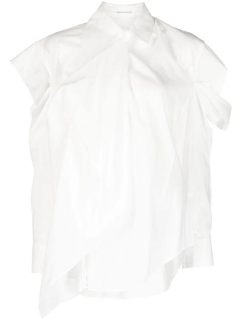 Yohji Yamamoto ruffle-trim long-sleeved shirt