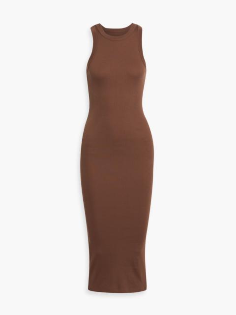 VERONICA BEARD Jordy ribbed Pima cotton-blend midi dress