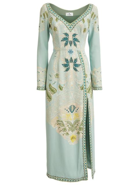 Etro Abito Long Sleeve Dress With Slit