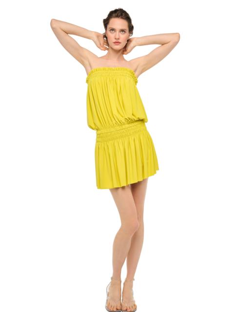 NORMA KAMALI STRAPLESS PEASANT MINI DRESS