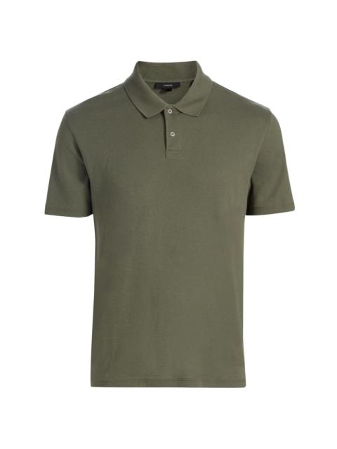 Vince Men's Mesh Knit Snap Polo Shirt - Coulter Green