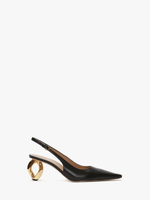 JW Anderson CHAIN HEEL LEATHER SLINGBACK SANDALS