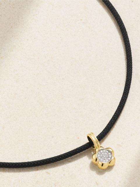 STONE AND STRAND Crosby 10-karat gold, cord and diamond choker Gold