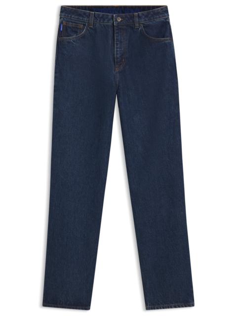 HUGO RELAXED-FIT JEANS IN RINSE-WASHED BLUE DENIM
