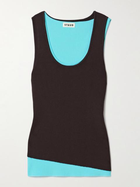 STAUD Hermosa Layered Stretch-knit Tank