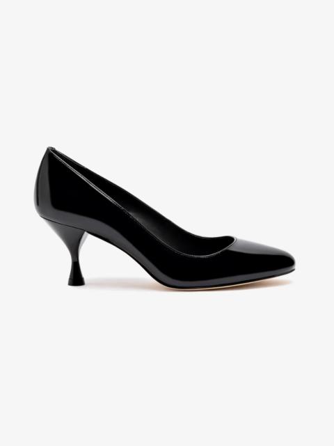 Larroudé Michelle Lo Pump In Black Patent Leather