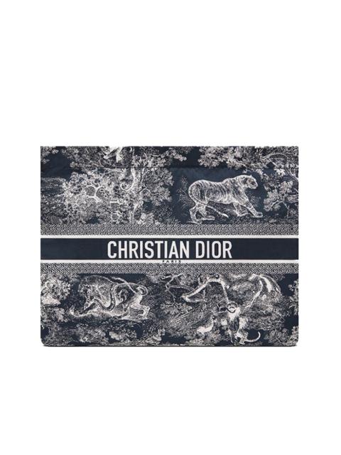 Dior Dior Travel Zipped Pouch in Blue Toile de Jouy Reverse Technical Fabric