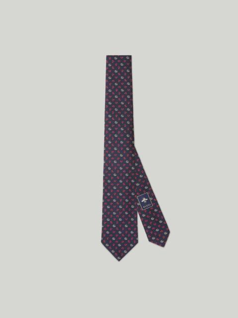 GUCCI Double G cherry silk jacquard tie