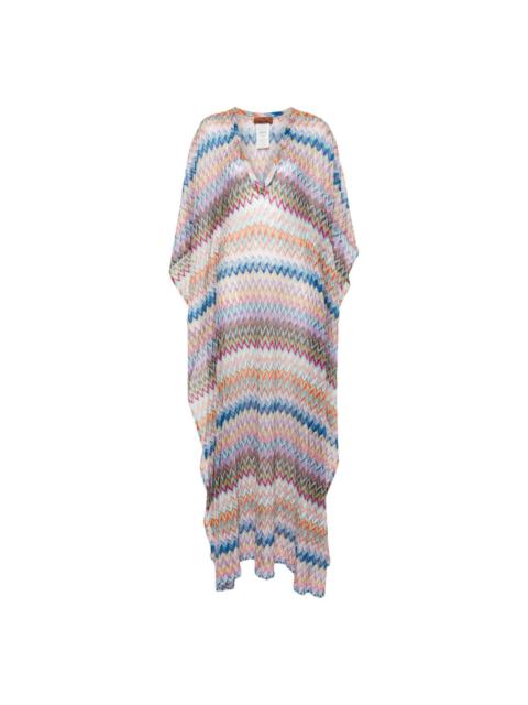 zigzag-woven kaftan beach dress