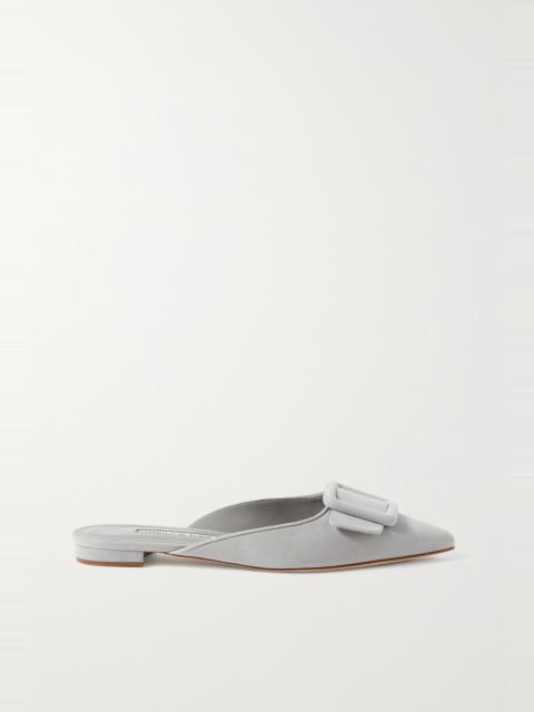 Maysale buckled suede point-toe flats