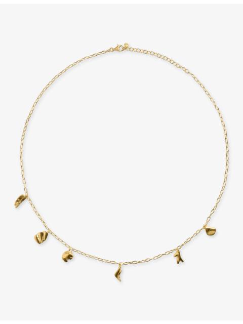 MONICA VINADER Fragments Asymmetric 18ct Yellow Gold-Plated Vermeil Sterling-Silver Chain Necklace