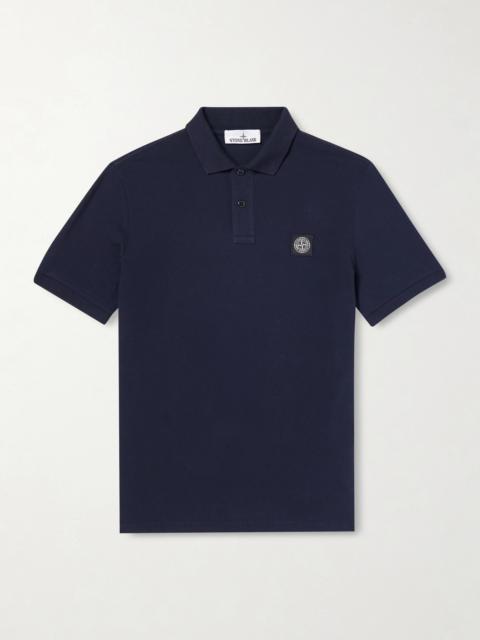 Stone Island Stretch Cotton-Blend Piqué Polo Shirt