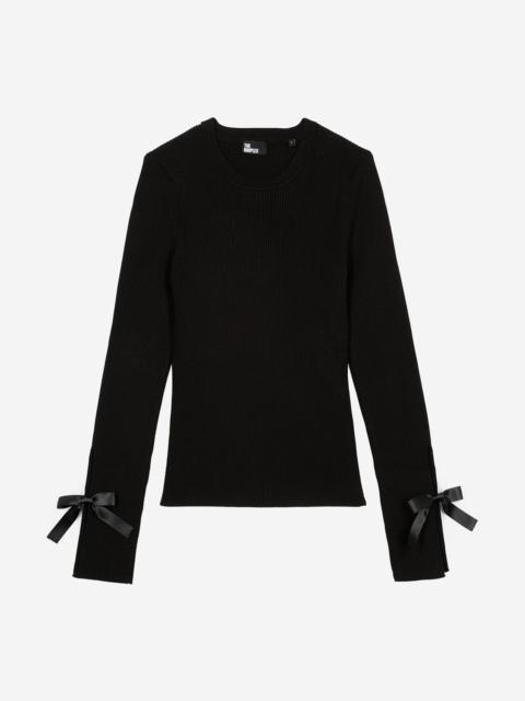 The Kooples SWEATER WITH BLACK RIBBONS