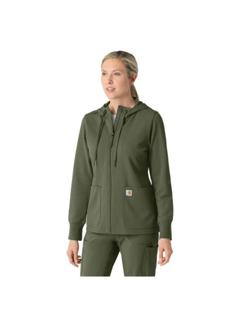 Carhartt Women's Full Zip Waffle Scrub Hoodie