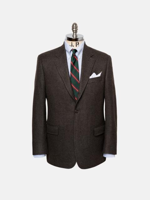 J. PRESS MADE-IN-CANADA GREY & BROWN SMALL CHECK PURE CASHMERE SPORT COAT