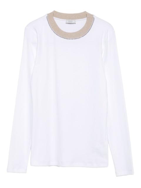 PESERICO embellished-round-neck top