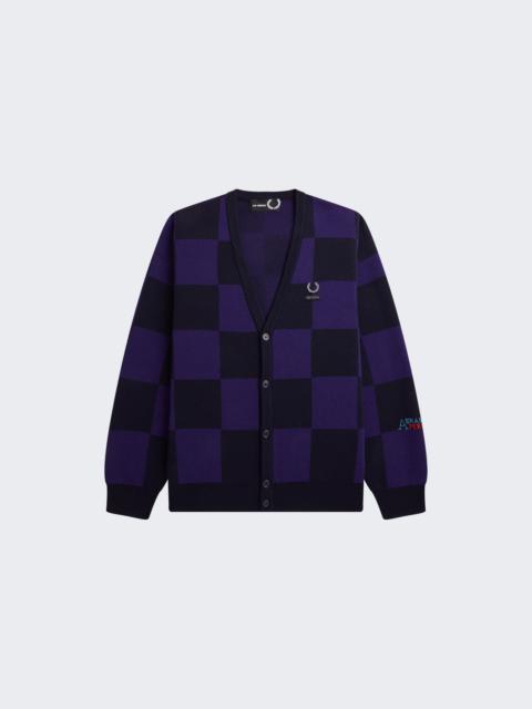 Fred Perry X Raf Simons Checkerboard Cardigan Navy