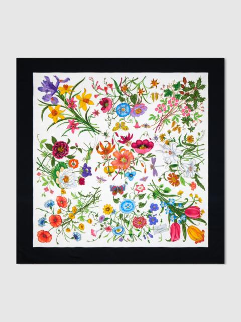 GUCCI Printed silk wool shawl