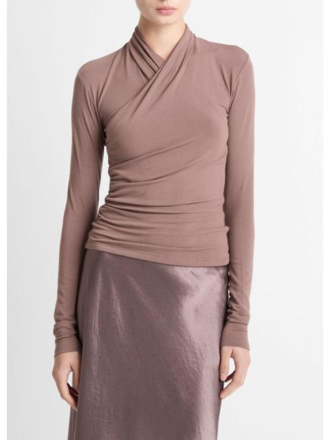 Vince Fixed Wrap Long-Sleeve Top