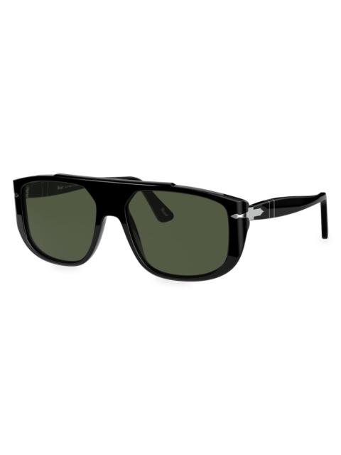 Persol Men's 54MM Rectangular Sunglasses - Black