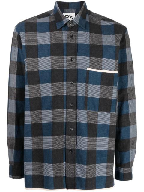 PRESIDENT’s check-print cotton shirt
