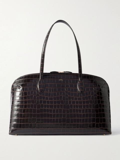 TOTEME Croc-effect leather tote Dark brown
