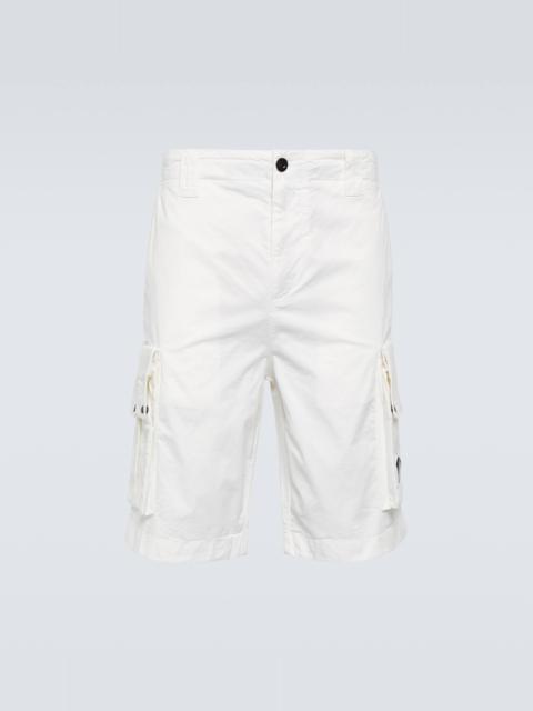 Cotton-blend twill cargo shorts