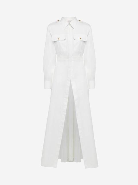 Alexander McQueen Women's Cutaway Military Shirt in Optic White