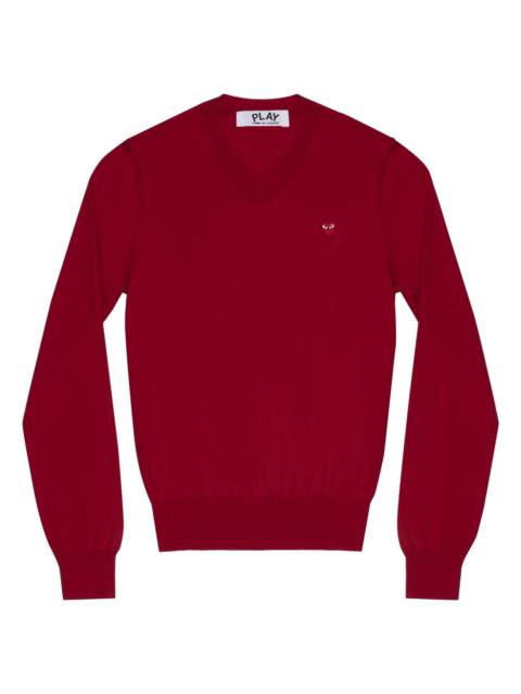 Comme des Garçons PLAY V 목 모직 하트 스웨터