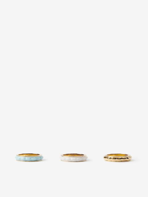 Burberry Enamel and Gold-plated Lola Rings