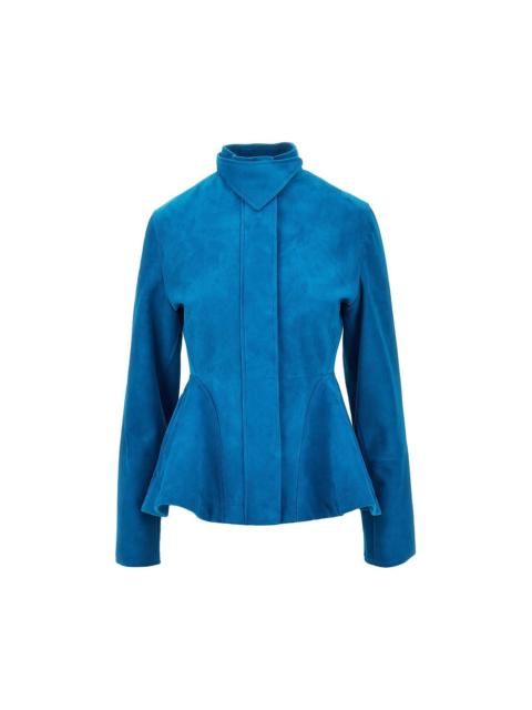 Alaïa SUEDE LEATHER PEPLUM JACKET