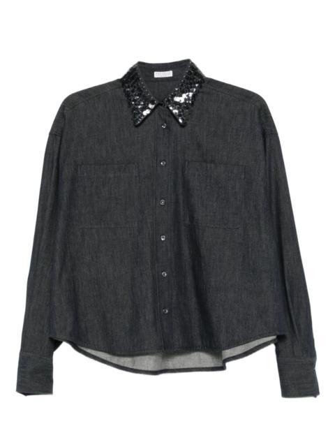 Brunello Cucinelli sequin-collar shirt
