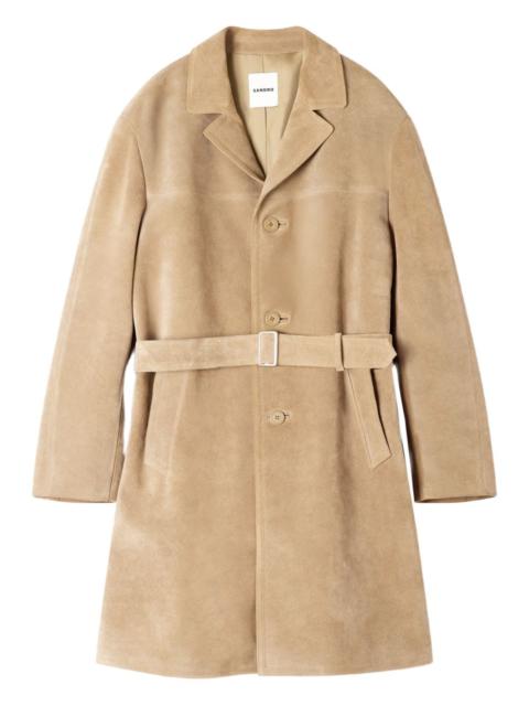 Sandro belted leather coat