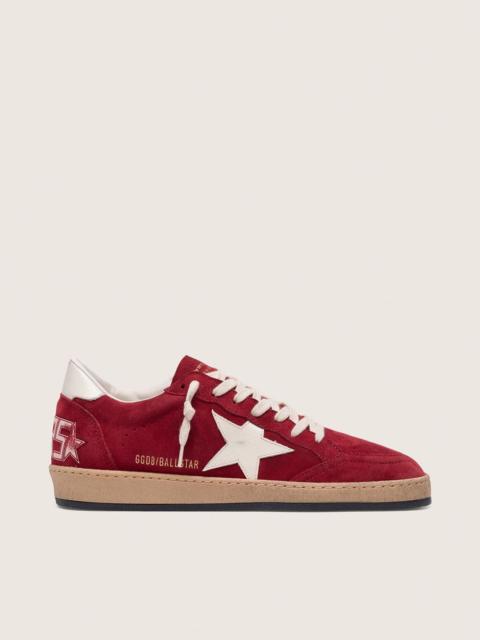 Golden Goose Men’s Ball Star in red suede with white star