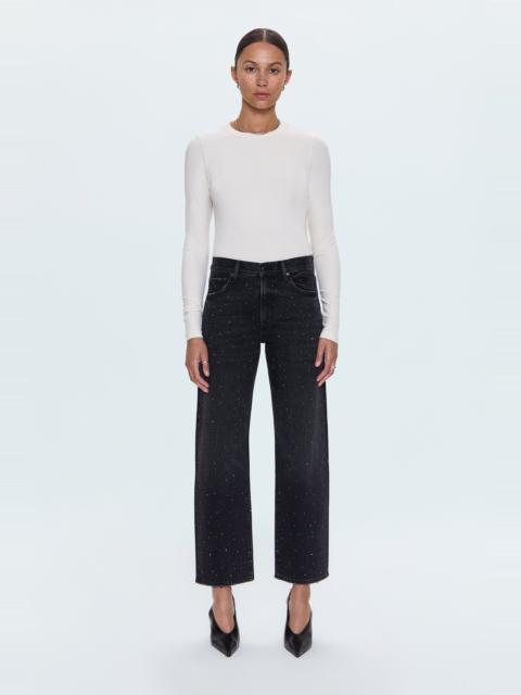 PISTOLA LEXI MID RISE BOWED STRAIGHT JEAN - SILVER SCREEN