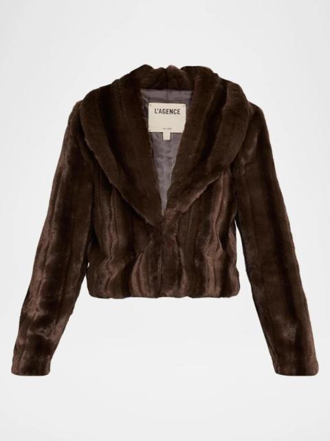 L'AGENCE Davy Faux fur Cropped Jacket