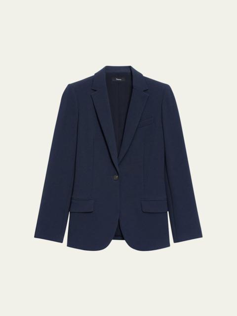 Theory Admiral Crepe One-Button Staple Blazer