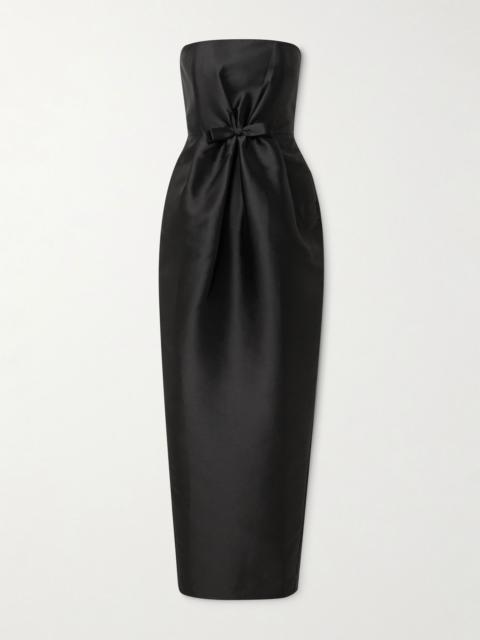 BERNADETTE Lenette strapless bow-detailed taffeta gown Black