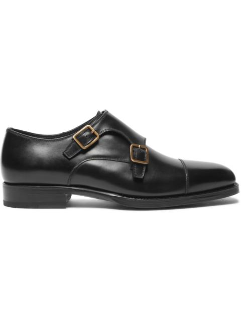 Wessex Cap-Toe Leather Monk-Strap Shoes