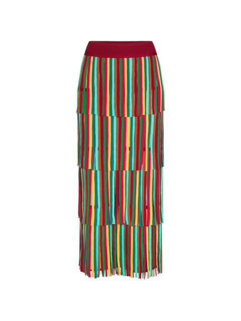 SIMONMILLER Za Za fringe-trimmed straight maxi skirt