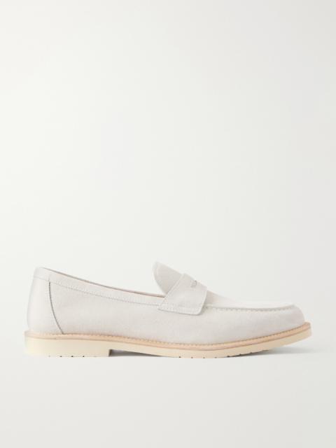 Brunello Cucinelli Suede Penny Loafers