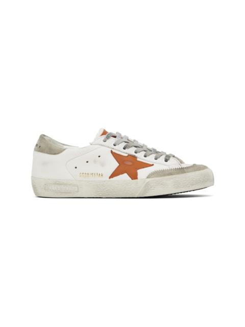 Golden Goose White & Orange Super-Star Penstar Sneakers
