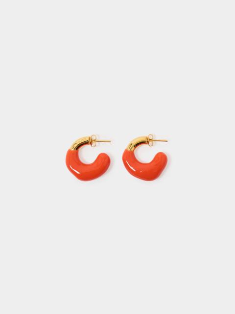 SUNNEI MINI RUBBERIZED EARRINGS GOLD / orange