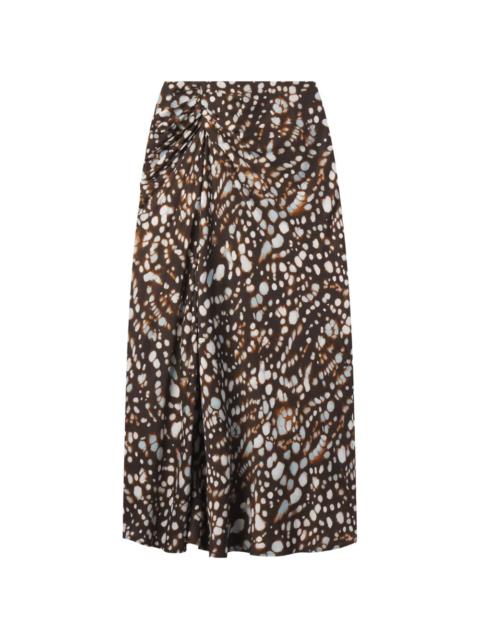 A.L.C. Jean striped gathered skirt