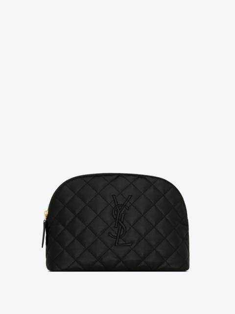 Saint Laurent Cassandre Baby Cosmetic Pouch in Lambskin - Black