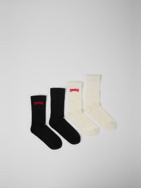 CAMPER SOX White and black Merino wool socks